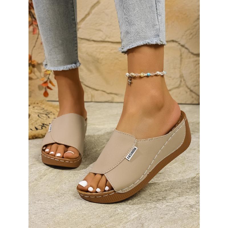 Women's Summer Wedge Slippers, Fashion Fish Mouth Sandals and Slippers, Lightweight Beach Sandals and Slippers