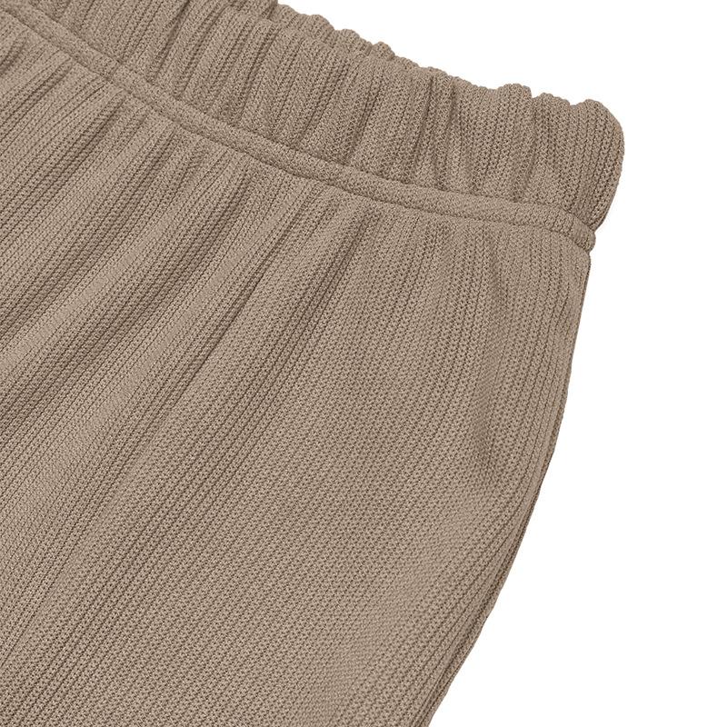 Autumn New Solid Color Slit Straight Leg Pants for Women's Daily Versatile Basic Casual Pants