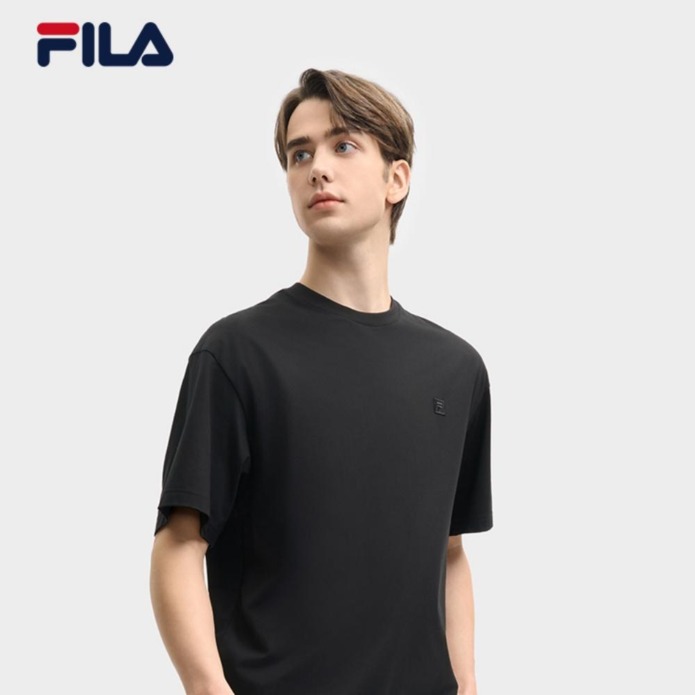 Fila Milano Classic Trendy Versatile Short Sleeve T-Shirt Men Tops Black F11M525107F-BK