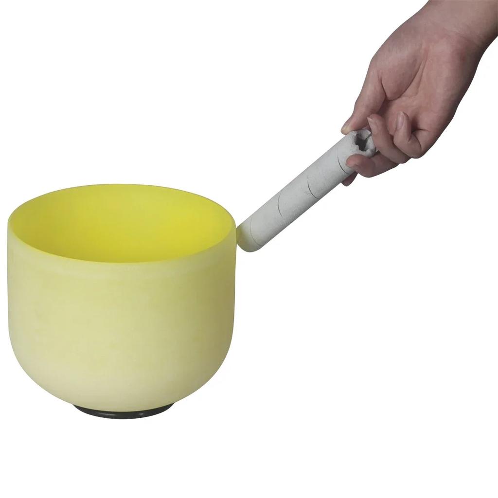 IRIN Singing Bowl 8 Inch B Key Frosted Quartz Crystal Singing Bowl with Mallet Yoga Meditation Exercise Percussion Instrument