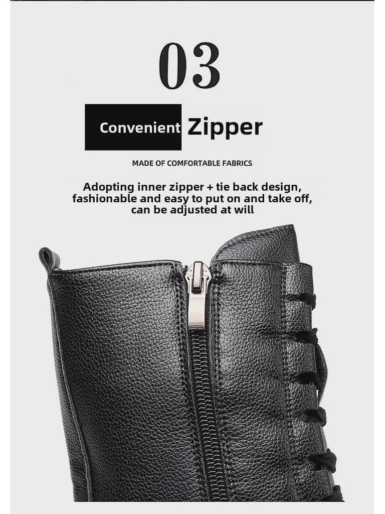 Cizme de dans Sailor cu fermoar și talpă moale - Toc mediu, Pernă de aer, Toate anotimpurile