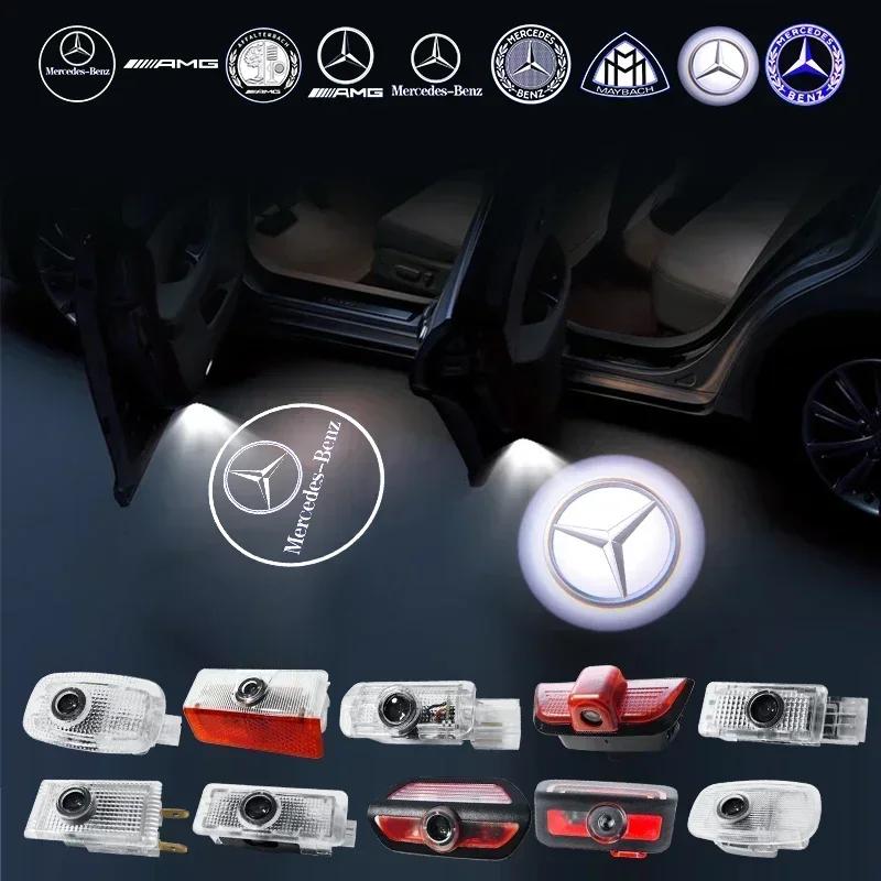 2PCS HD Car LED Door Projector Light For Mercedes Benz W164 X164 W208 W209 R171 R172 C199 W240 W210 A207 W223 C E S couple C207 CKX3