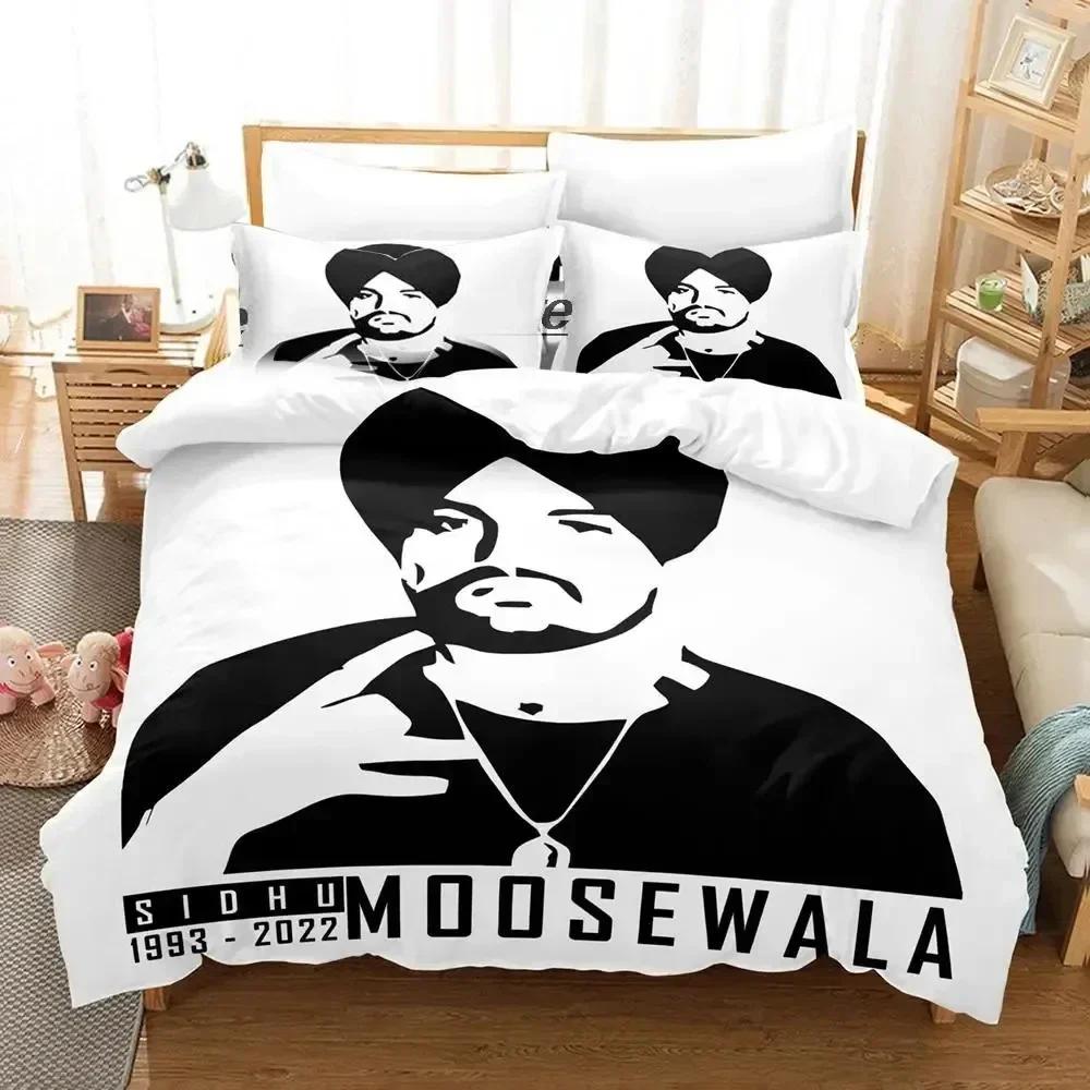 Sidhu Moosewala RIP Bedding Set Duvet Cover Sheet Printed Bed Set Pillowcase Bed Full Queen King Size Comforter Bedroom