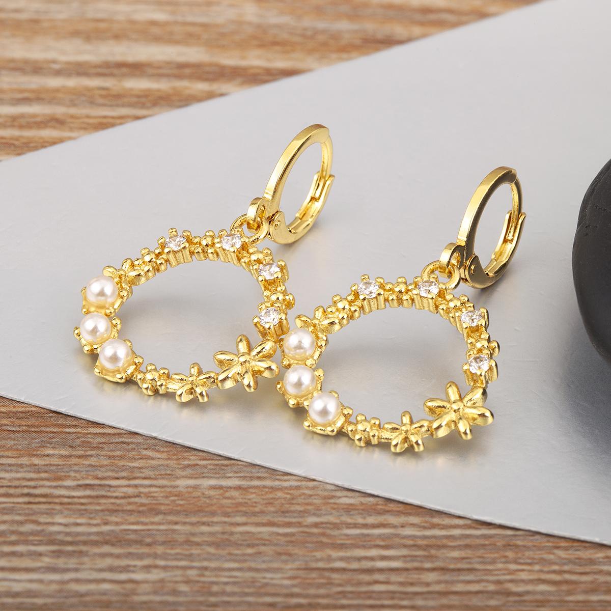 

Nidin New Trendy Waterdrop/Star/Circle Shape Aesthetic Lucky Drop Earrings For Female Shine Zircon Ear Jewelry Daily Party Gifts