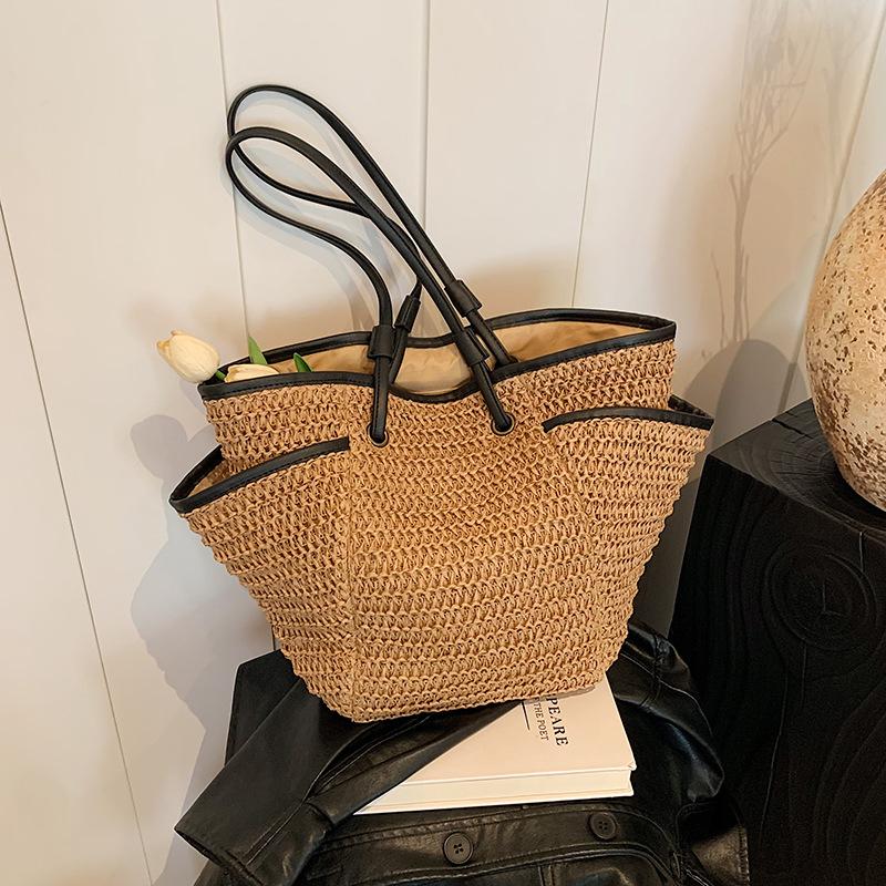 Bags Women's Fashion Trend Casual Simple Large Capacity Shoulder Bag 2025 Summer New Foreign Style Women's Tote Bag