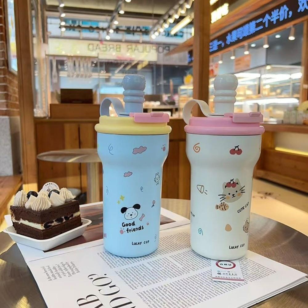 Stainless Steel Vacuum Cup 600ml Water Mug Cute Insulated Cup