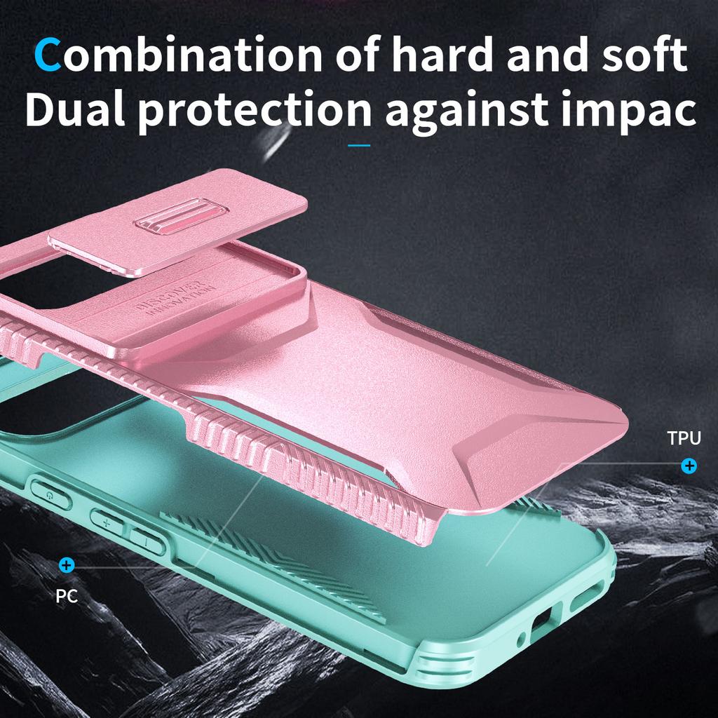 For Google Pixel 9 Pro XL Case TPU+PC Non-Slip Side Edge Phone Cover with Lens Lid