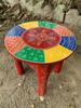 Indian Handcrafted Chowki Hand Painted Round Wooden Stool