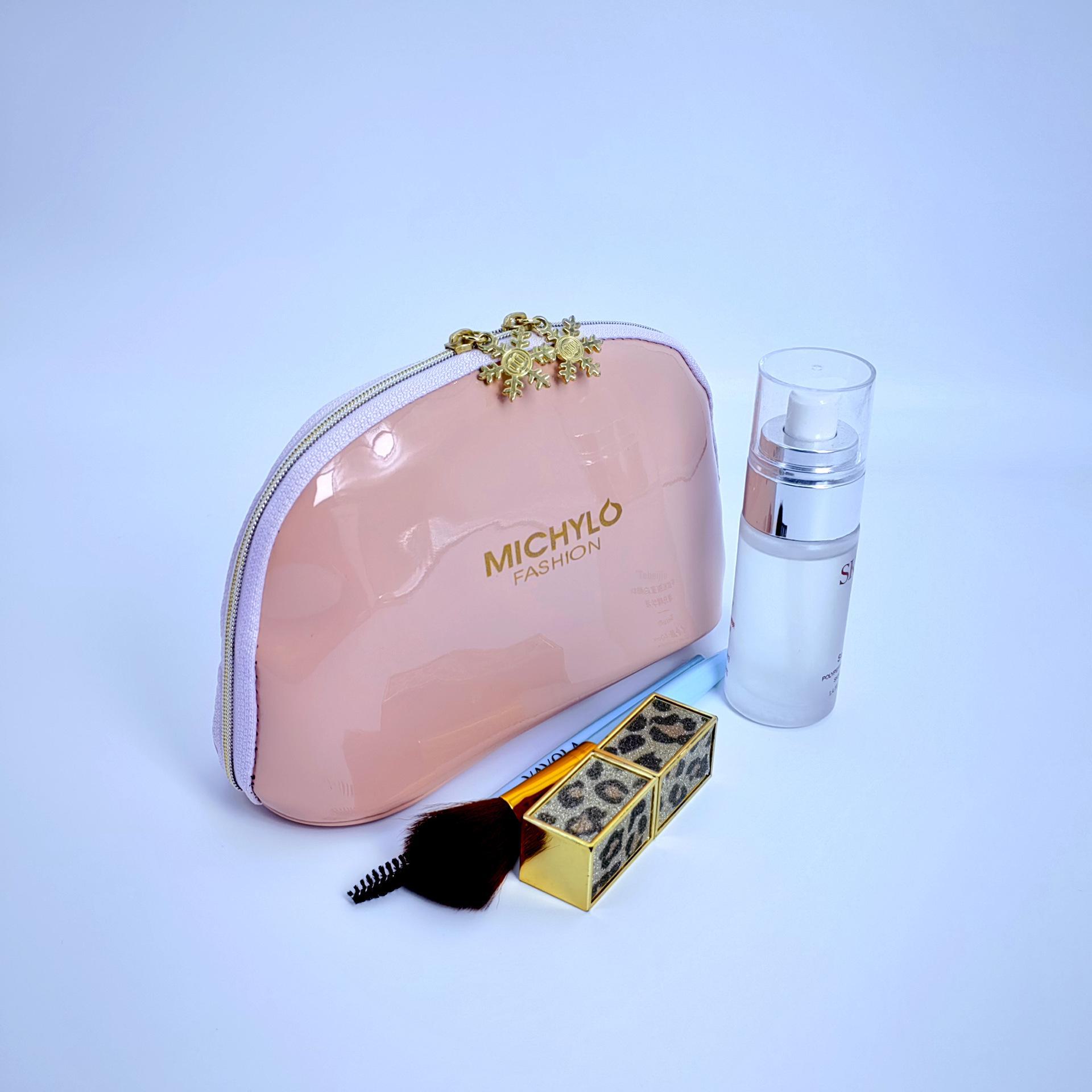 

Элегантный набор из зеркальной кожи и косметички: Три размера для путешествий и свадебных нужд