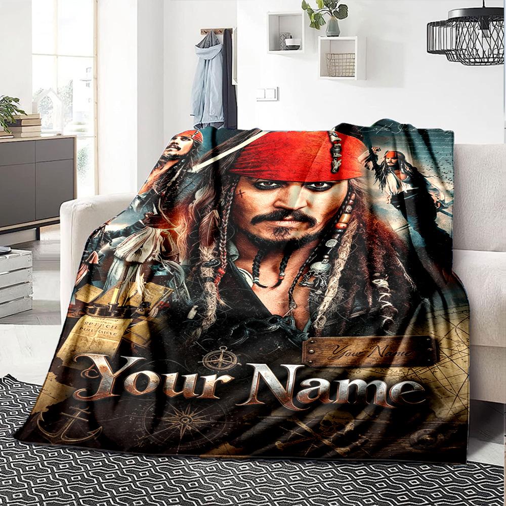 Name Custom Johnny Depp Print Flannel Blanket High Quality Warm Comfortable Cover for All Seasons Perfect for Gifts Home Decor