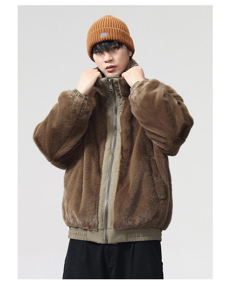 2025 Autumn/Winter Men's Double-Sided Hooded Cotton Jacket - Casual Fashion Workwear Outerwear