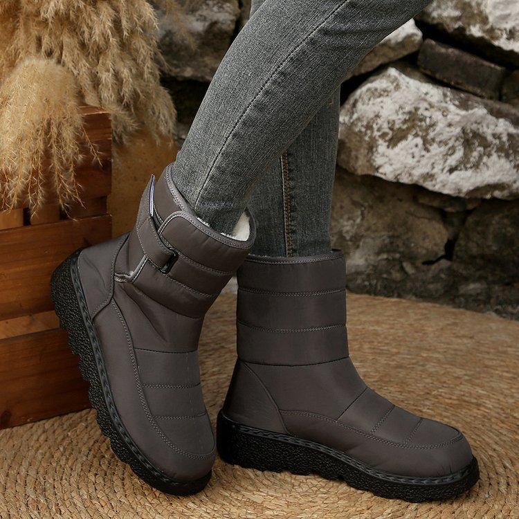 Women's Large Size Thick Sole Soft Sole Winter Warm Fur Snow Boots Padded Lined Ankle Boots Anti-slip Hiking Sports Cotton Boots