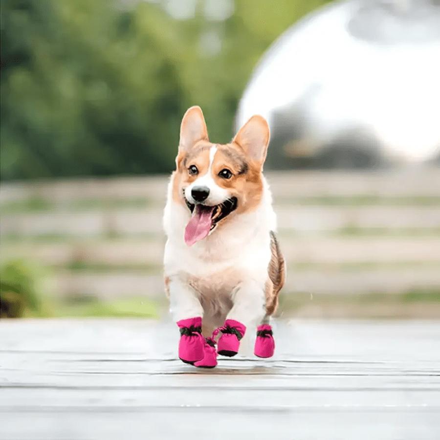 4pcs/Set Waterproof Pet Dog Shoes Chihuahua Anti-Slip Rain Boots Footwear for Small Cats Dogs Puppy Dog Pet Booties
