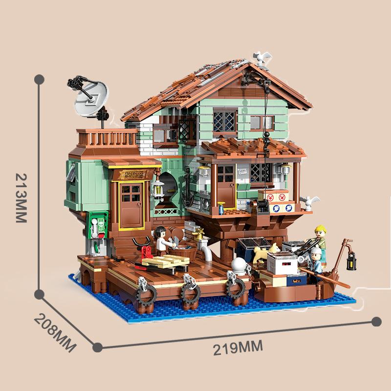 2046pcs Building Blocks Toys Fisherman's Wharf DIY Houseboat Seaside Street View Puzzle Assembling Bricks Toys for Kids Adult Gifts No Box