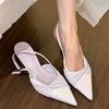Fashion Retro Woman Shoes Pointed Heel Sandals 2025 New  Summer Bow Girls High Closed New Open Stiletto Fashion Back Strap Butterfly
