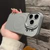 Fold Lens Bracket Ripple For Magsafe Case for iPhone 17 Air 16 15 14 Plus 13 Pro Max Magnetic Shockproof Soft Silicone Cover