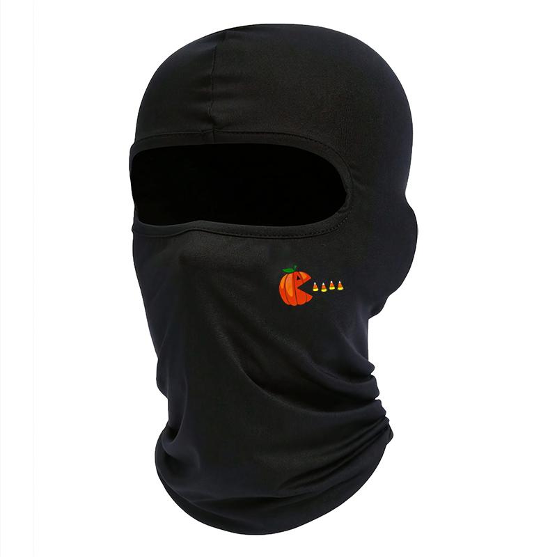Personalized pumpkin printed balaclava hat for men and women, windproof riding hat, lightweight, breathable and comfortable
