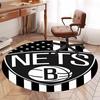 Brooklyn Nets Printed Round Rug Carpet Chair Rug Area Rug Entryway Doormats,for Office Chair Living Room Bedroom Kitchen Room.