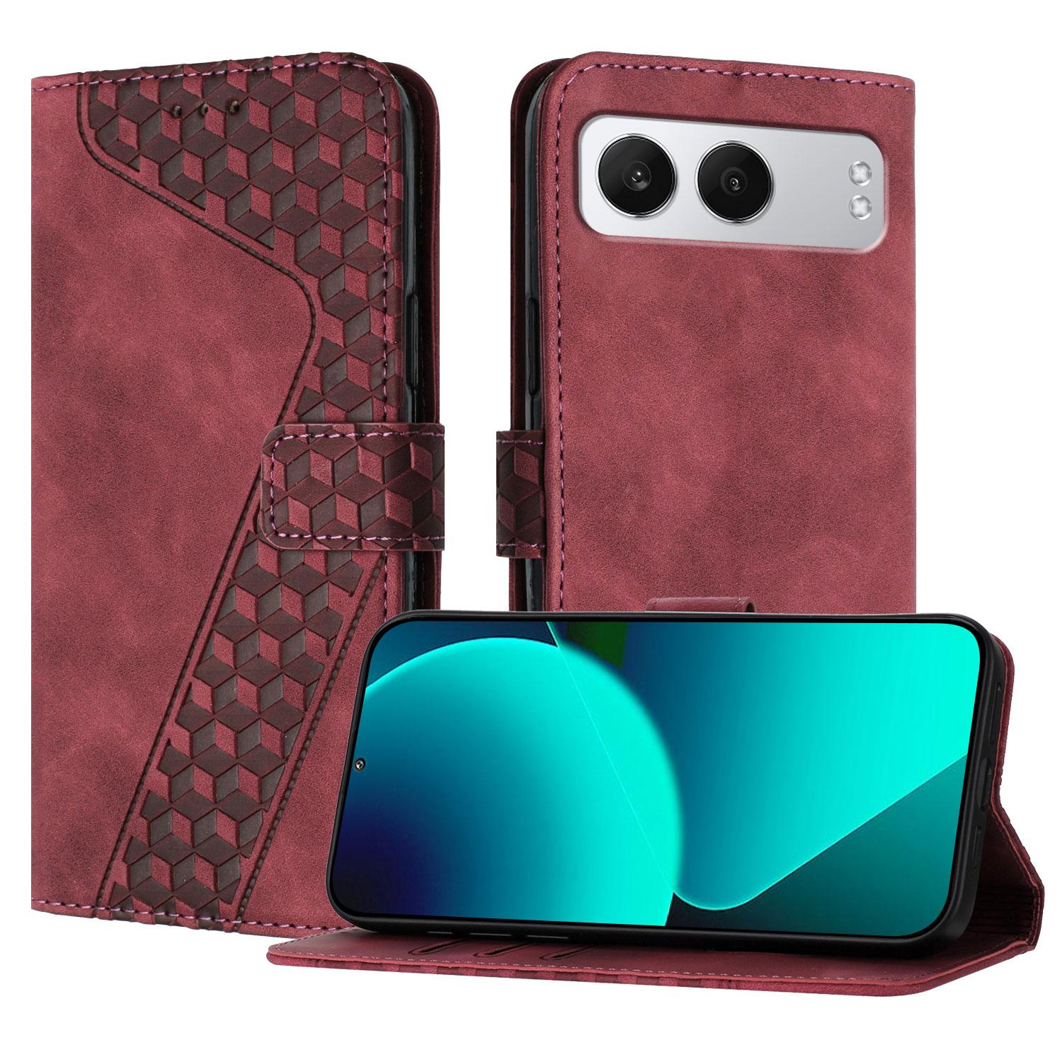For OnePlus Nord 4 Leather Case 7-Shaped Pattern Wallet Stand Shockproof Phone Cover A
