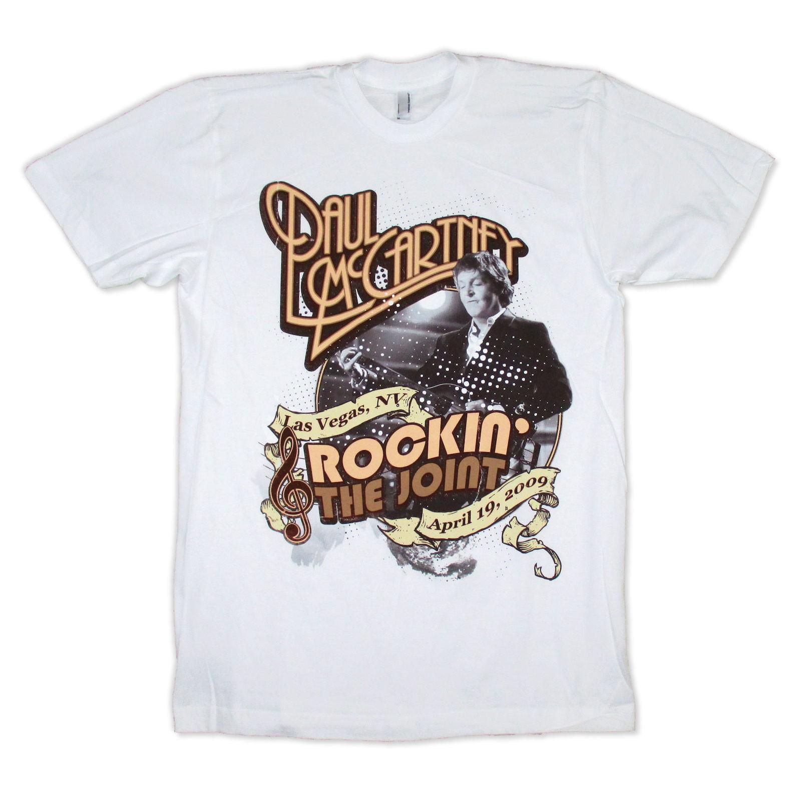 Men s Paul Mccartney Rockin Las Vegas Joint 2009 Show Event T-shirt Large White M
