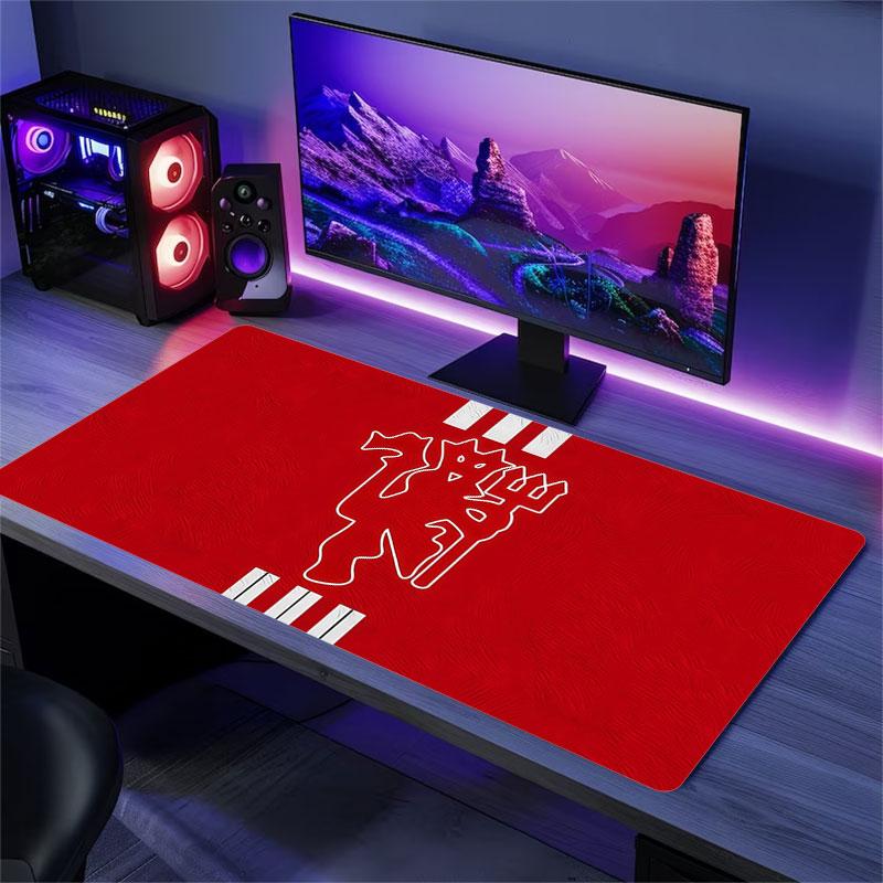 Manchester United Mouse Pad, Large Gaming Desk Mat, Non-slip XXL Mousepad for Laptop & Tablet, Mini PC Playmat with Stitched Edges