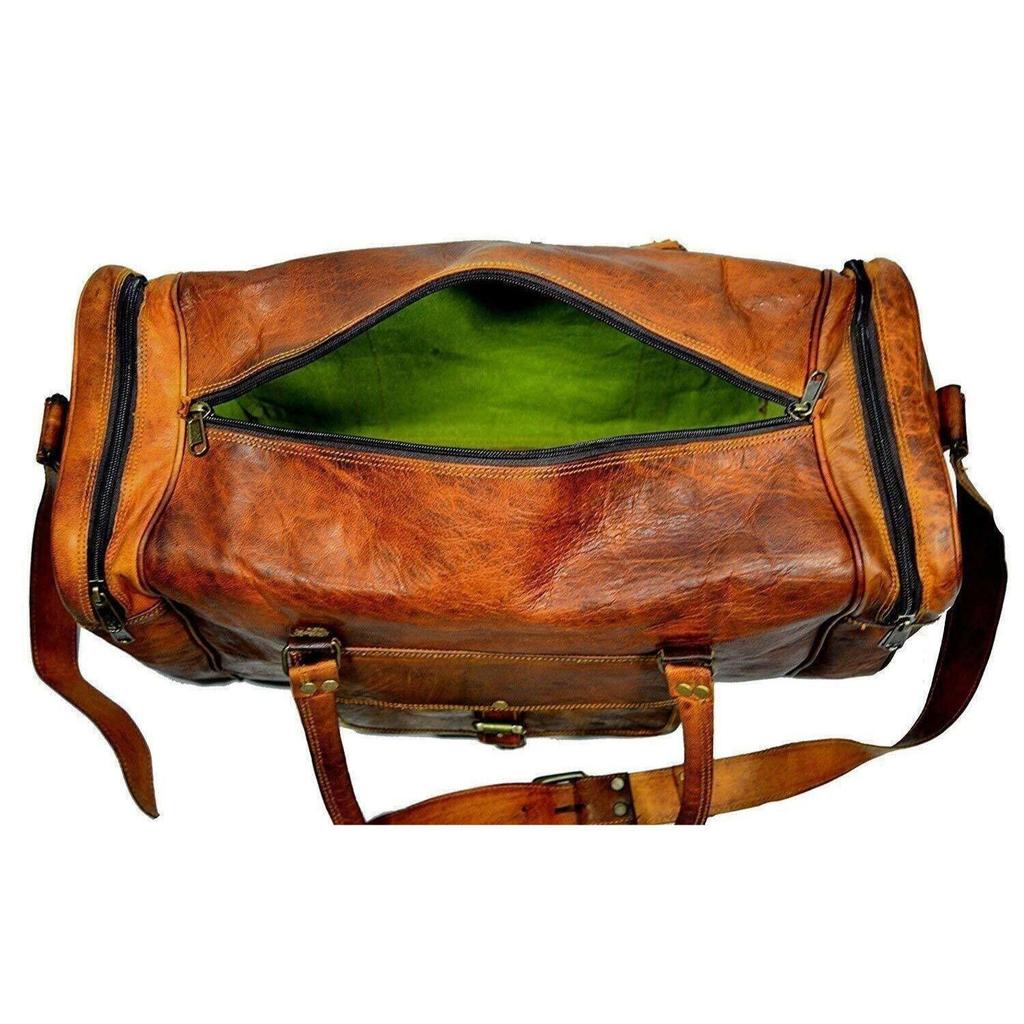 Tasche Leder Reise Ziege Echt Gym Braun Duffel Neues Gepäck Herren Vintage Herren