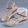 Fashion 2024 Summer Wedge Thick Sole Sandals Fashion New Simple Solid Color One-Line Buckle Strap Platform Sole Women's Sandals