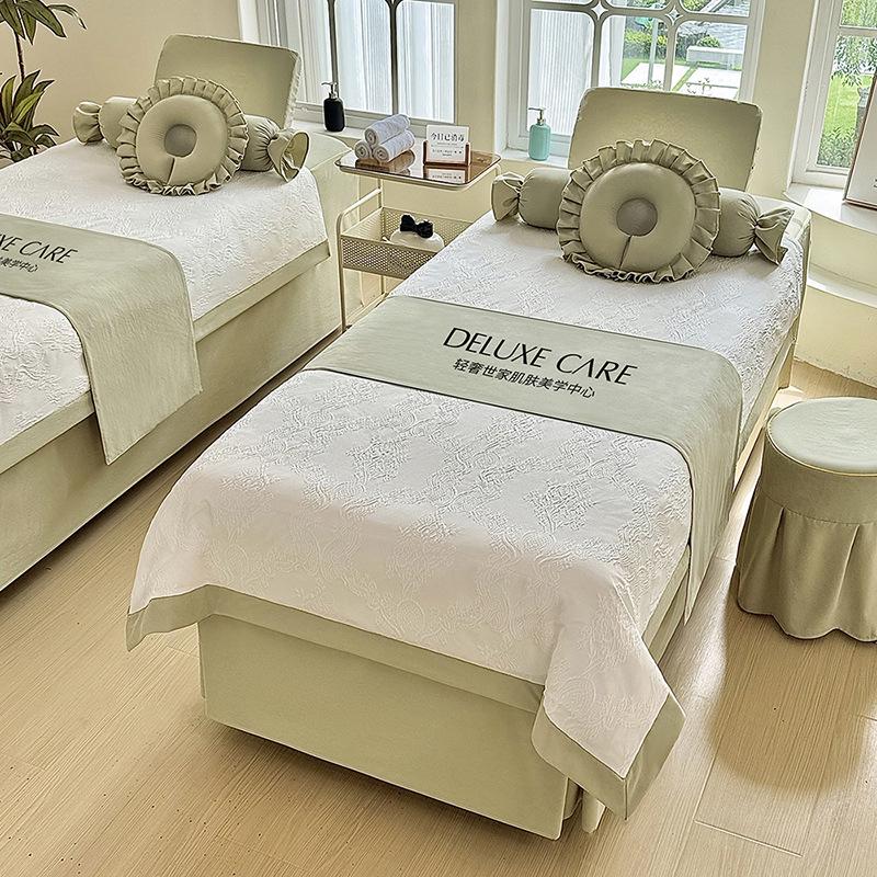 Luxuriöses Ganzjahres-Schönheitsbett-Abdeckungsset für Salons & Therapie