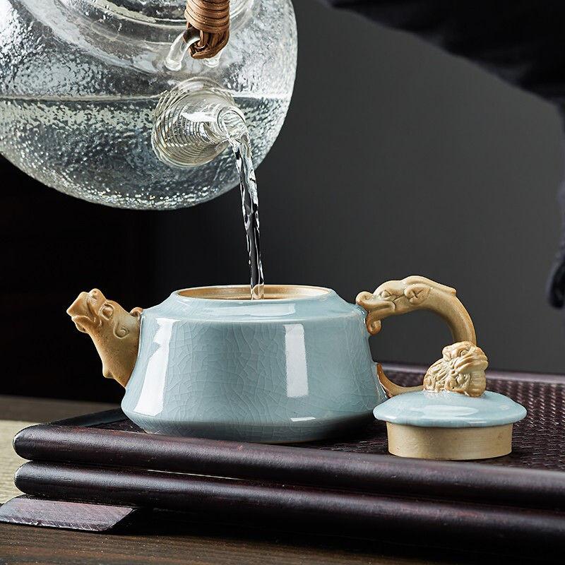Ked Glaze of Teapot Clay Pot Tea Set and Ge Kiln Teeware Teware Yixing Clay Kettle Coffeeware Teaware Gaiwan Teapots Samovar