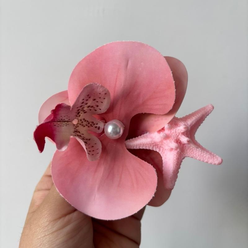 Romantic Phalaenopsis Starfish Hair Clips Female Korean Summer Beach Resort Duckbill Clip Hair Accessories