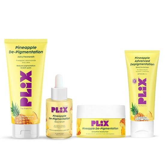 

PLIX - THE PLANT FIX Ананасовый режим депигментации для яркой и ровной кожи | 2% альфа-арбутин сыворотка и солнцезащитный крем с SPF 50 PA++++