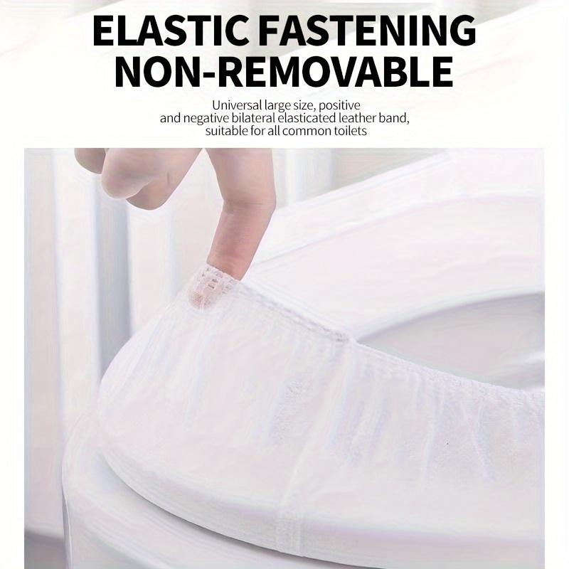 50pcs Disposable Toilet Seat Covers with Elastic Bands - Hygienic Portable Toilet Seat Protectors for Travel, Hotels, Public Restrooms