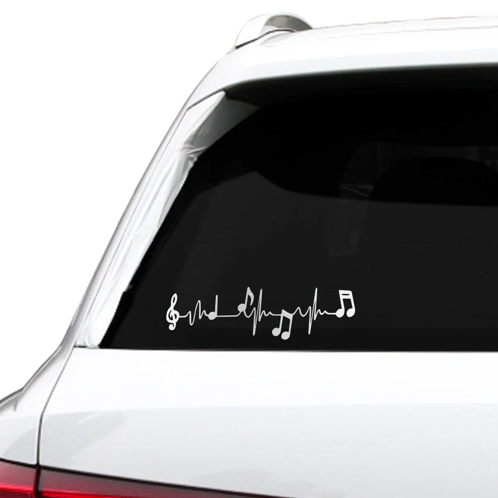 Autoaufkleber Musik ist der Herzschlag des Lebens Grafik Fenster Reflektierendes Vinyl-Aufkleber LKW Laptop Notebook Dekor Zubehör