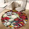 1pc Anime Cat & Demon Round Carpet - Office Chair Mat, Non-Slip Rug for Home Decor