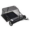Tow-Behind Lawn Sweeper 42-inch Leaf Yard Collector 12 Cu.ft. Adjustable
