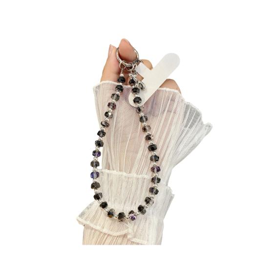 Yousheng Faux Crystal Phone Strap with Detachable Chain Glamorous Phone Lanyard & Purse Charm Adjustable Wrist Chain Fashionable Pendant Bag