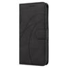 For iPhone 16e Case Curved Line Imprinted PU Leather Wallet Phone Cover