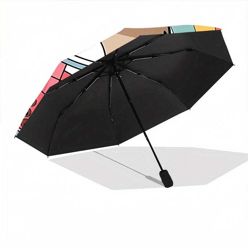 1pc Bubble Tea Capybara Automatic Open/close Umbrella, 8-Rib Sturdy Structure, Portable Travel Umbrella, Parties, Everyday Use, 11174