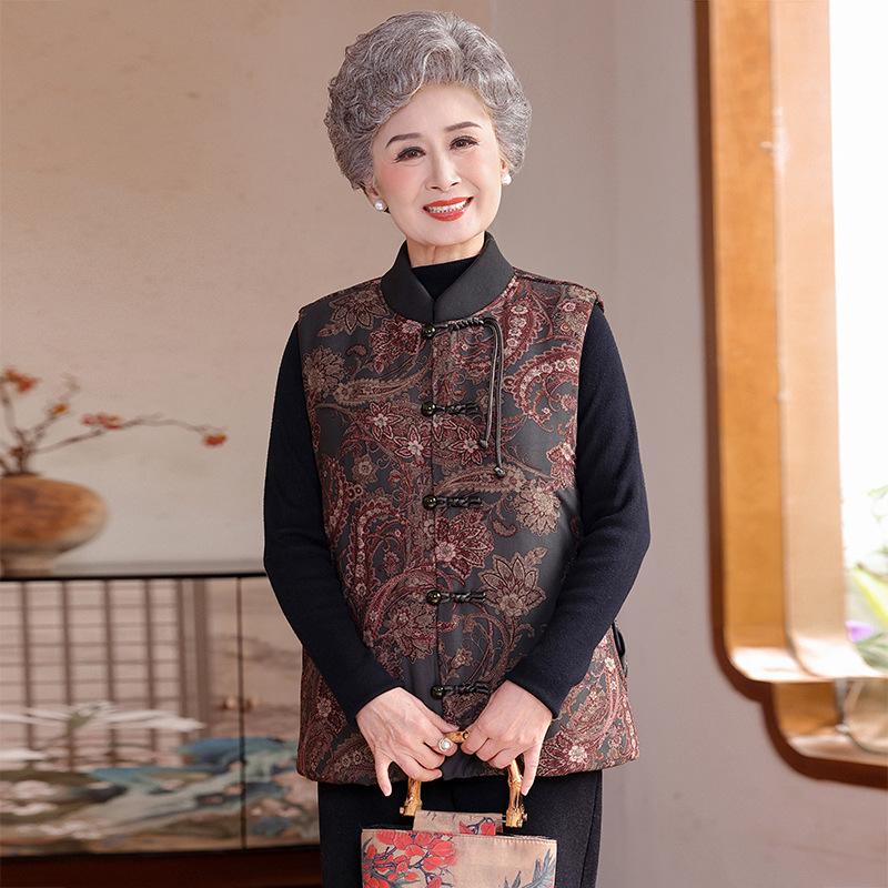 Grandma Style Cotton Padded Vest: Warm Chinese-Inspired Design for Autumn & Winter 2025