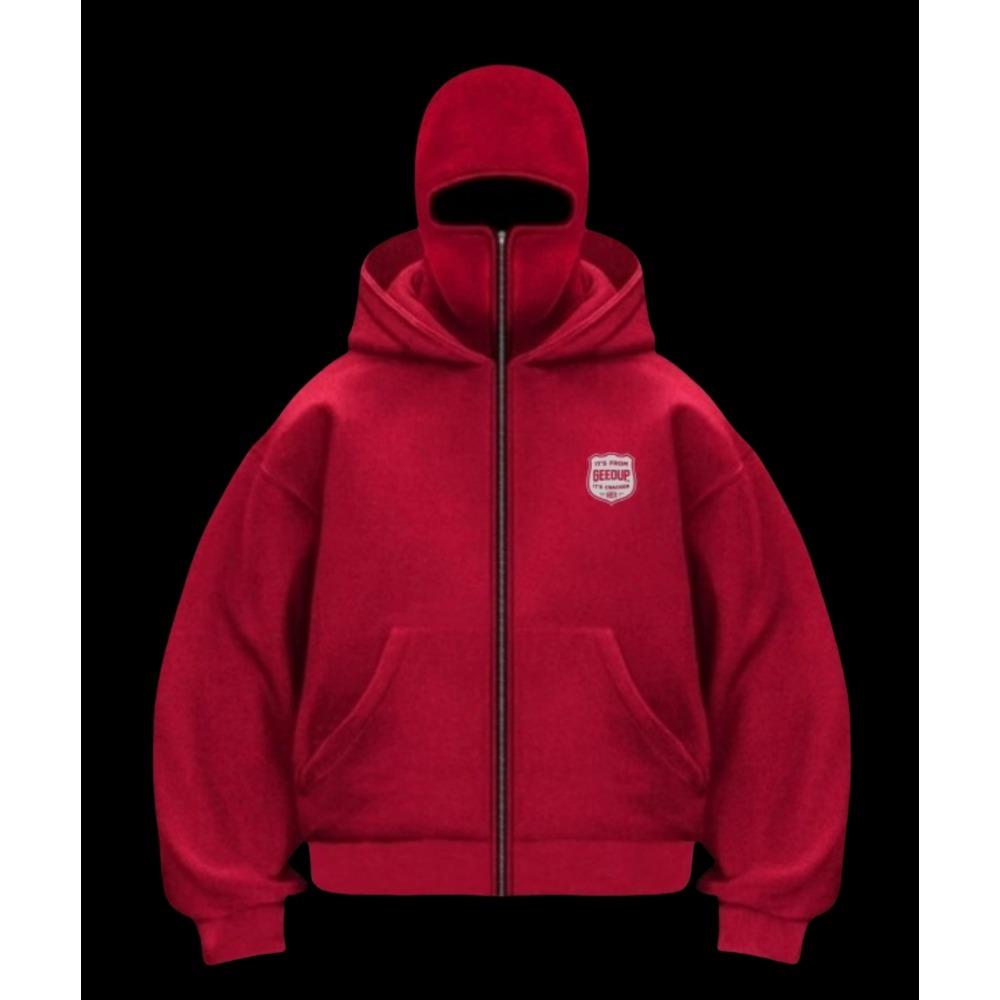 

Мужская толстовка с капюшоном на молнии Осень/Зима Балаклава Уличная мода Узор с буквами Ветрозащитная толстовка с двойным капюшоном XXXL