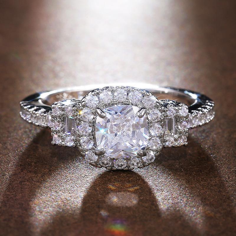 Recommended, Classic Women'S Micro-Set Zircon Wedding Ring, Hand Jewelry