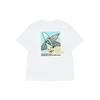 Fila Fusion Letter Logo Print Knit Loose Short Sleeve Drop Shoulder T-Shirt Women Tops White T11W235101FWT