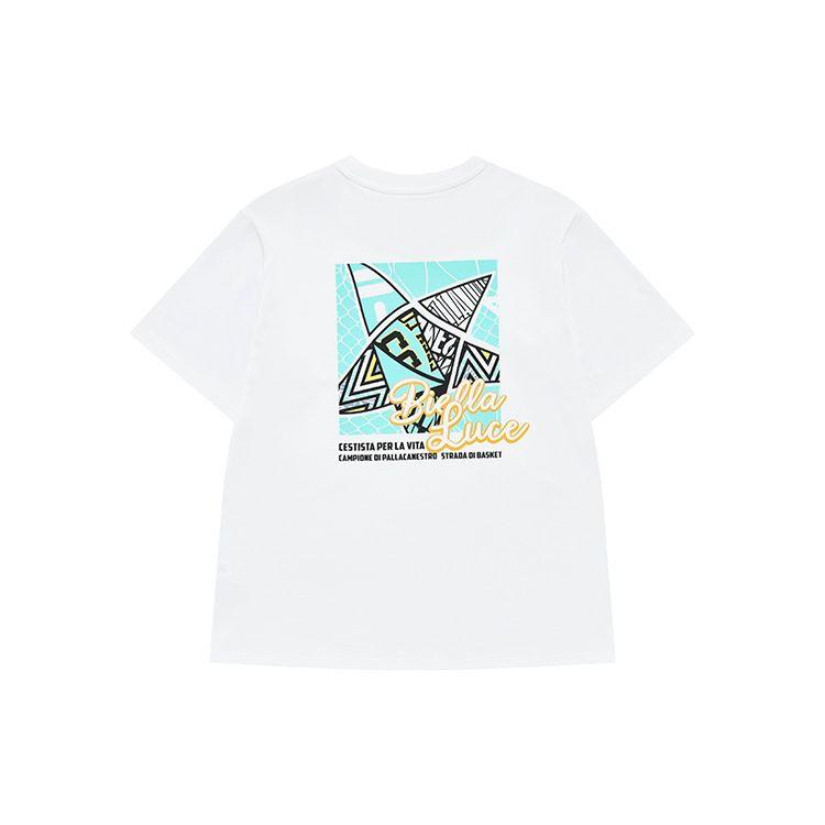 Fila Fusion Letter Logo Print Knit Loose Short Sleeve Drop Shoulder T-Shirt Women Tops White T11W235101FWT