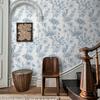 Simple Blue Floral Wallpaper For Bedroom Cute Wall Stickers Self-Adhesive Pvc Waterproof Removable Wallpaper Home Decoration