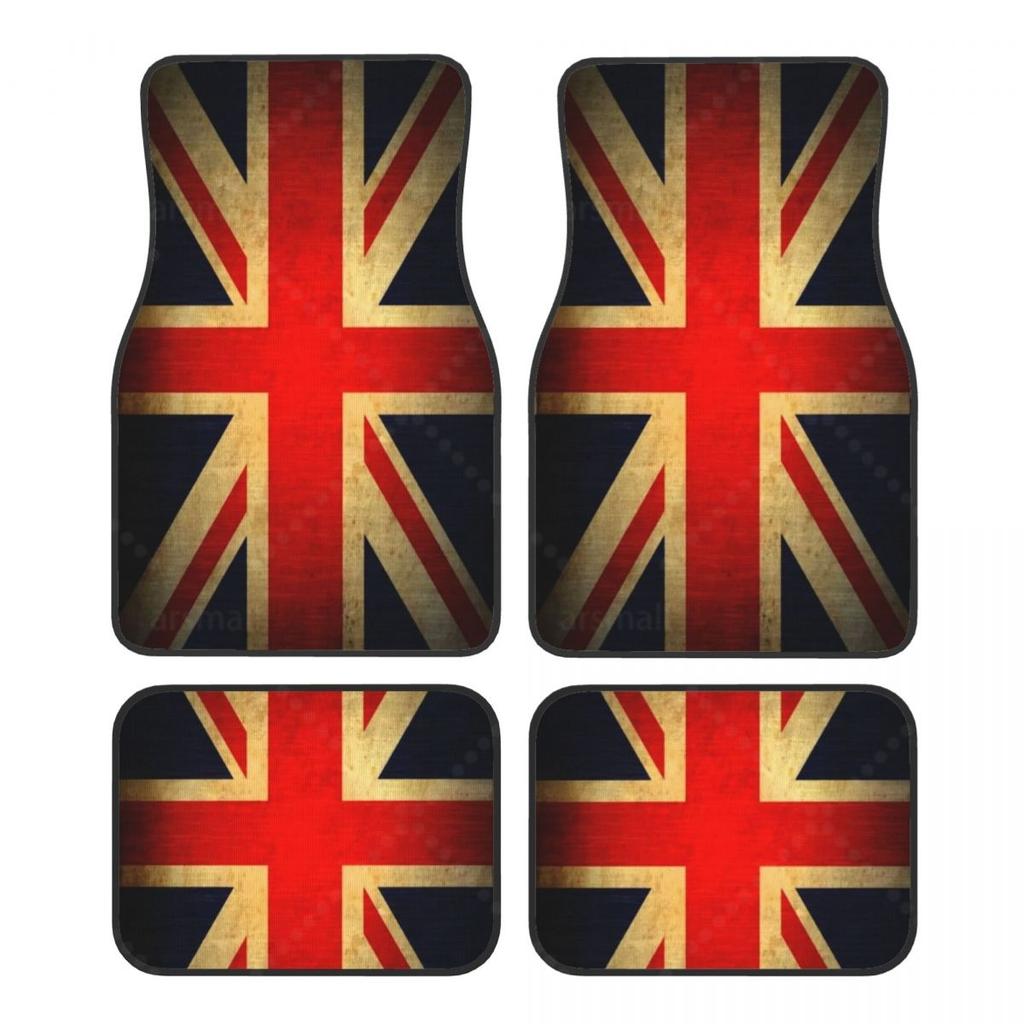 Tappetini Auto su Misura Set Anteriore e Posteriore Union Jack per Mini Cooper 2007-2023 R55 R56 R57 R60 R61 F54 F55 F56 F57 F60 Clu