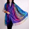 Color gradual change small flower scarf extended jacquard shawl Lijiang Nepal scenic spot scarf women long scarf