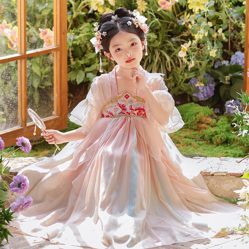 Anneyol Girls  Summer Hanfu Princess Dress 140