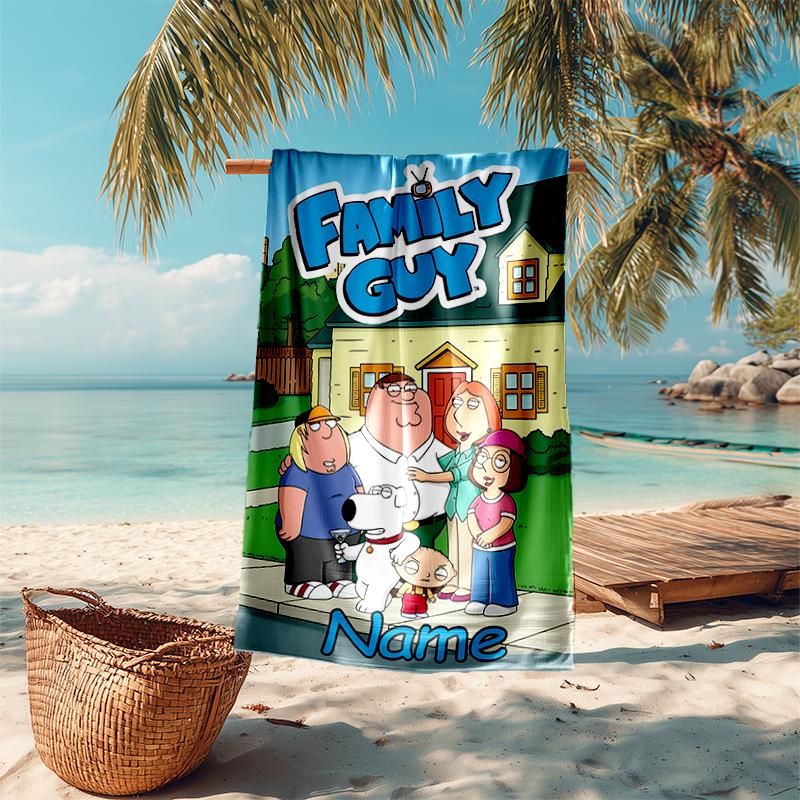 Personalized Customized Proof Beach Towel with Family Guy  Pattern - Soft, Absorbent, Quick-drying, Perfect Swimming, Camping&bathing