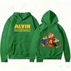 Alvin and The Chipmunks Anime Hoodies Soft Eco Friendly Material A Letters Printing Sweatshirt Casual Streetwear Men and Women