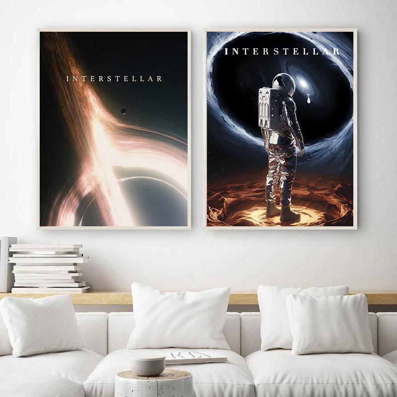Interesting Galaxy Astronaut Planet Hole Space Canvas Painting Poster Prints Universe Meteorite Abstract Wall Picture Home Decor